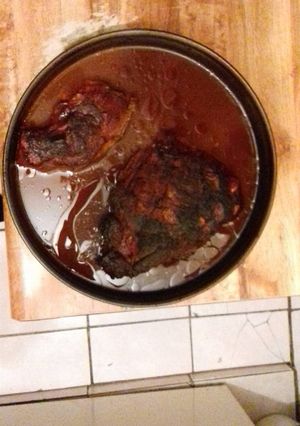 Una foto de Pierna al horno cocacola