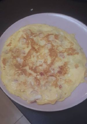 Una foto de Tortilla francesa con gambas (dieta)
