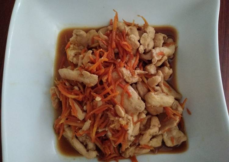 Tumis ayam wortel ala jepang