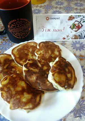 Фото Оладушки с яблоками.