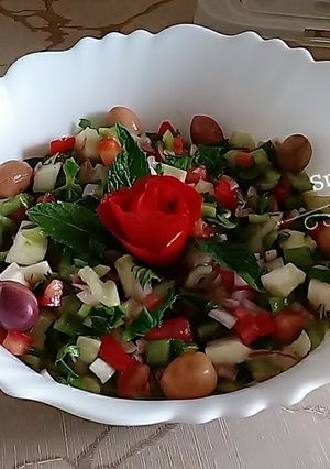 Une photo de Salade de concombre et tomate à l'orientale