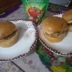 A picture of Beef patty buger.