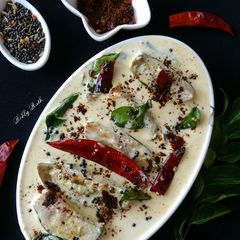A picture of Dahi baigan (curd brinzal).