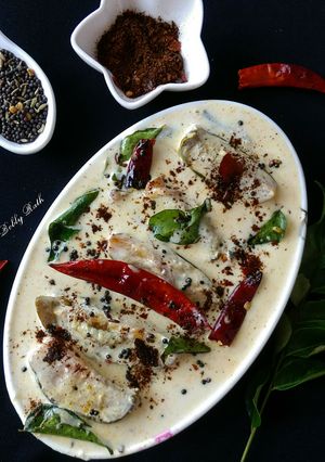 A picture of Dahi baigan (curd brinzal).