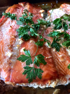 Una foto de Salmón al horno