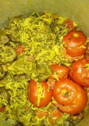 عکسی از دستور دلمه برگ مو