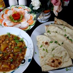 Chana Aalu ka salan and Roti A picture of Chana Aalu ka salan and Roti.
