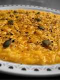 Pumpkin Risotto with Ginger, Pumpkin Seeds, and Licorice Powder