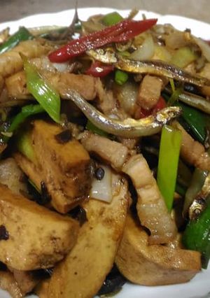 豆干炒丁香(豆干炒小魚乾) 的食譜成品照片