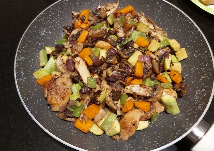 Step-by-Step Guide to Cook Delicious Chicken,mushroom veggies(serve with your rice choice)