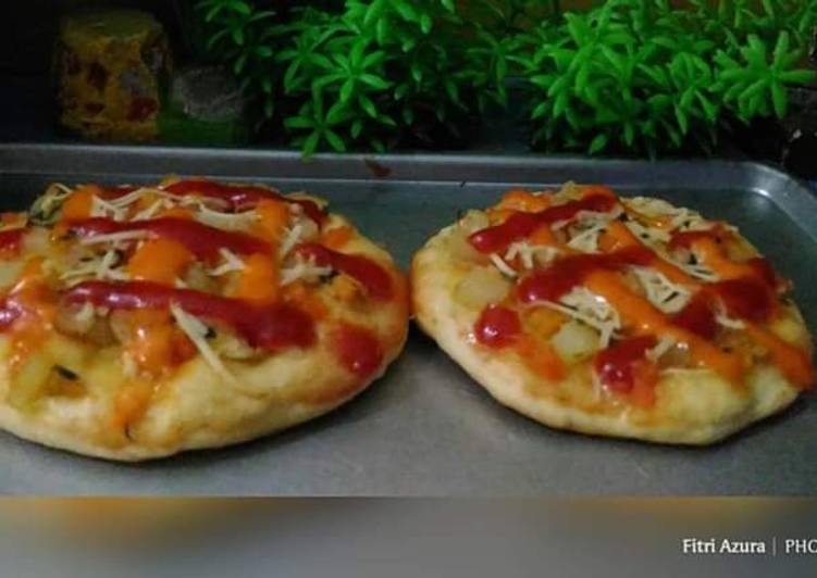 Cara Gampang Bikin Pizza  selera kampung topping isian risoles #5resepterbaruku yang Lezat