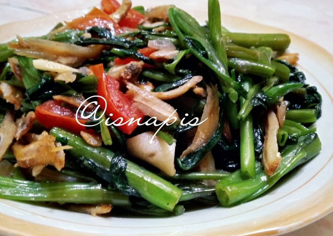 Bayam goreng karo teri