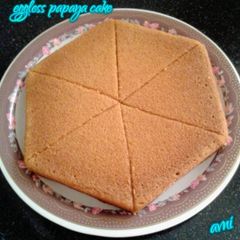 A picture of Eggless papaya sponge cake.