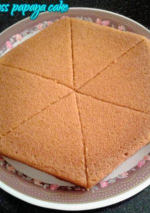 A picture of Eggless papaya sponge cake.