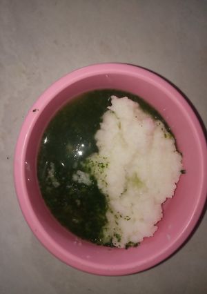 Foto resep Mpasi GiO 7+ nasi sayur bayam