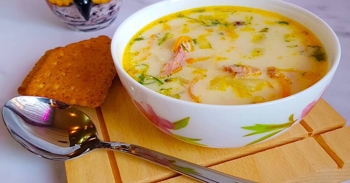 Сливочный суп с копченой курицей пошаговый рецепт