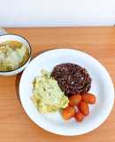 Giảm cân - eat clean : Trứng chiên + canh cải thảo thịt bằm (313 calo)