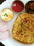 Pudina paratha with dry stuffing