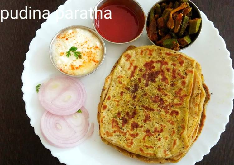 Pudina paratha with dry stuffing