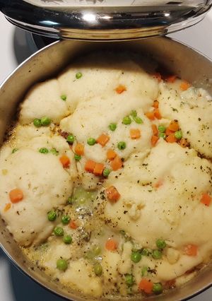 A picture of Moms simple chicken and dumplings!.
