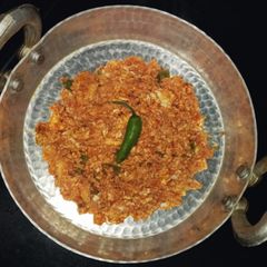 A picture of Menemen Turkish Eggs.