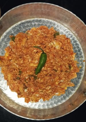 A picture of Menemen Turkish Eggs.