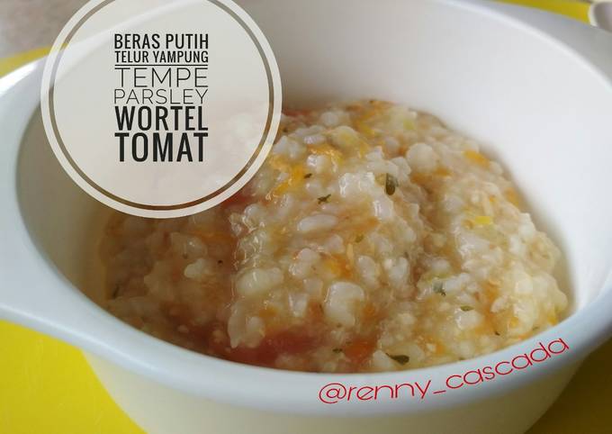 Resep Mpasi 7 Bulan Bubur Telur Yampung Tempe Oleh Renny Cascada Cookpad