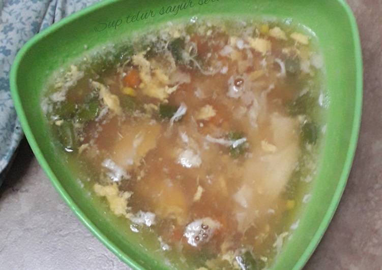 Resep Sup telur sayur serabut Anti Gagal