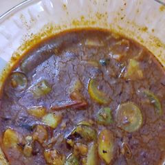 A picture of Special Parwal potato, onion with jowar roti.