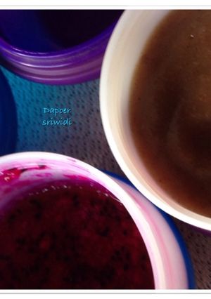 Foto resep Bubur pisang yogurt saos buah naga (snack for baby)