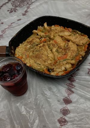 صورة لوصفة دجاج كريمي بالخضار المشكله 🐓🥕