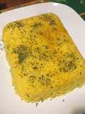 Riz moulé coco, curcuma, coriandre