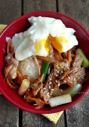 Foto resep Mangkuk Nasi Sapi Teriyaki danTelur Ceplok Rebus #MenuSehatAnak