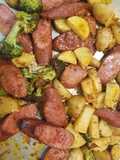 Roasted sausage and veggies