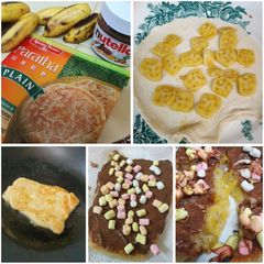 A picture of Dessert: Chocolate Banana Prata.
