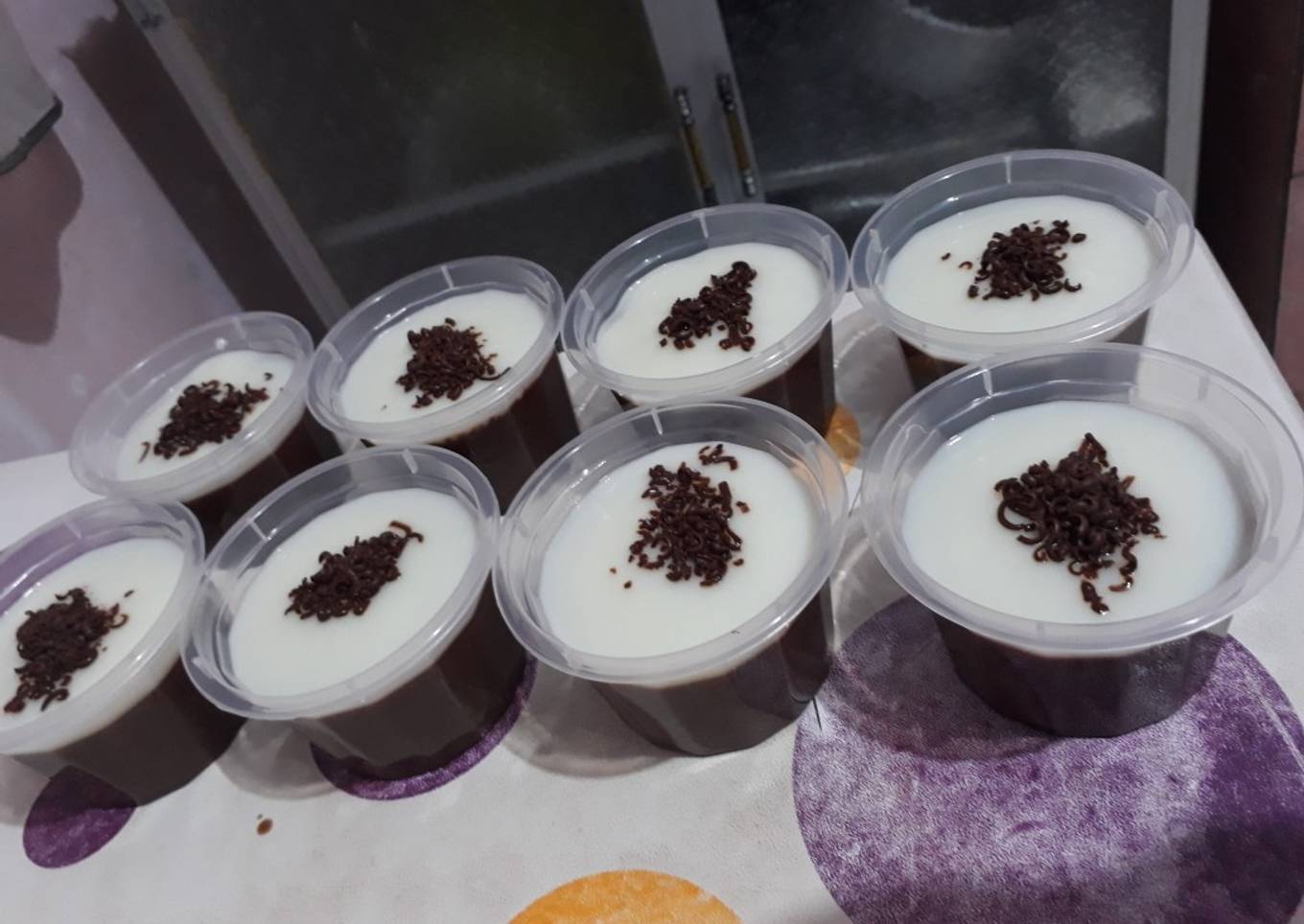 Puding cokelat vla vanila