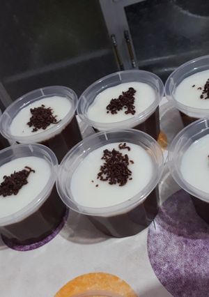 Foto resep Puding cokelat vla vanila