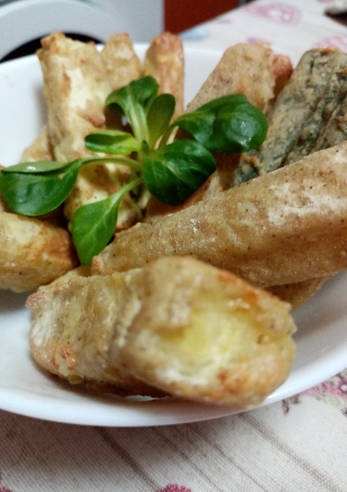 Una foto de Calabacín frito saludable para intolerantes freidora sin aceite
