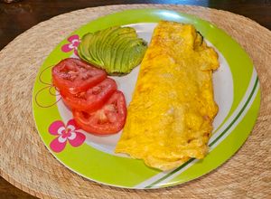 Una foto de Omelette de acelgas y queso