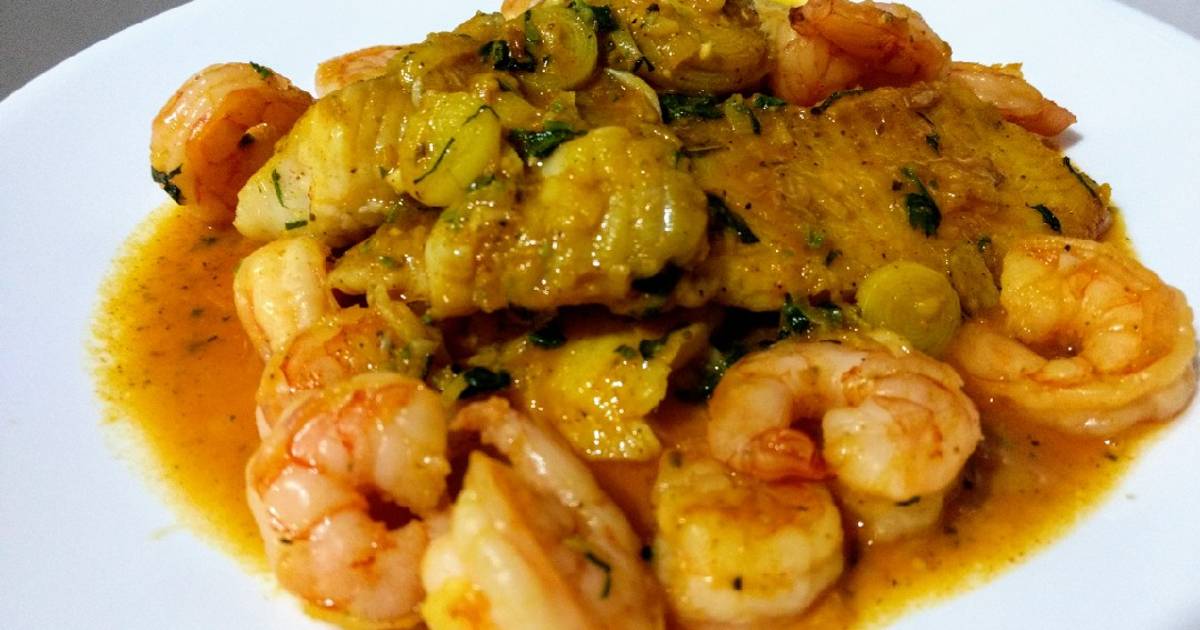 Tilapia y camarones cocidos sin aceite Receta de LuisHernando  Garcia-Pinzon- Cookpad