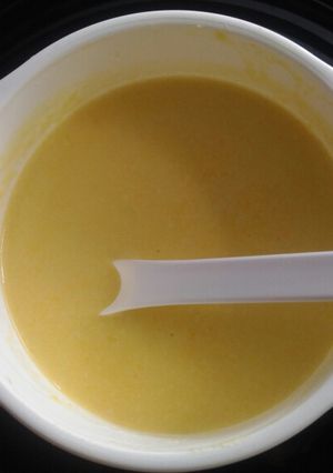 Foto resep Mpasi 6-7 bulan : bubur jagung, telur puyuh, labu siam