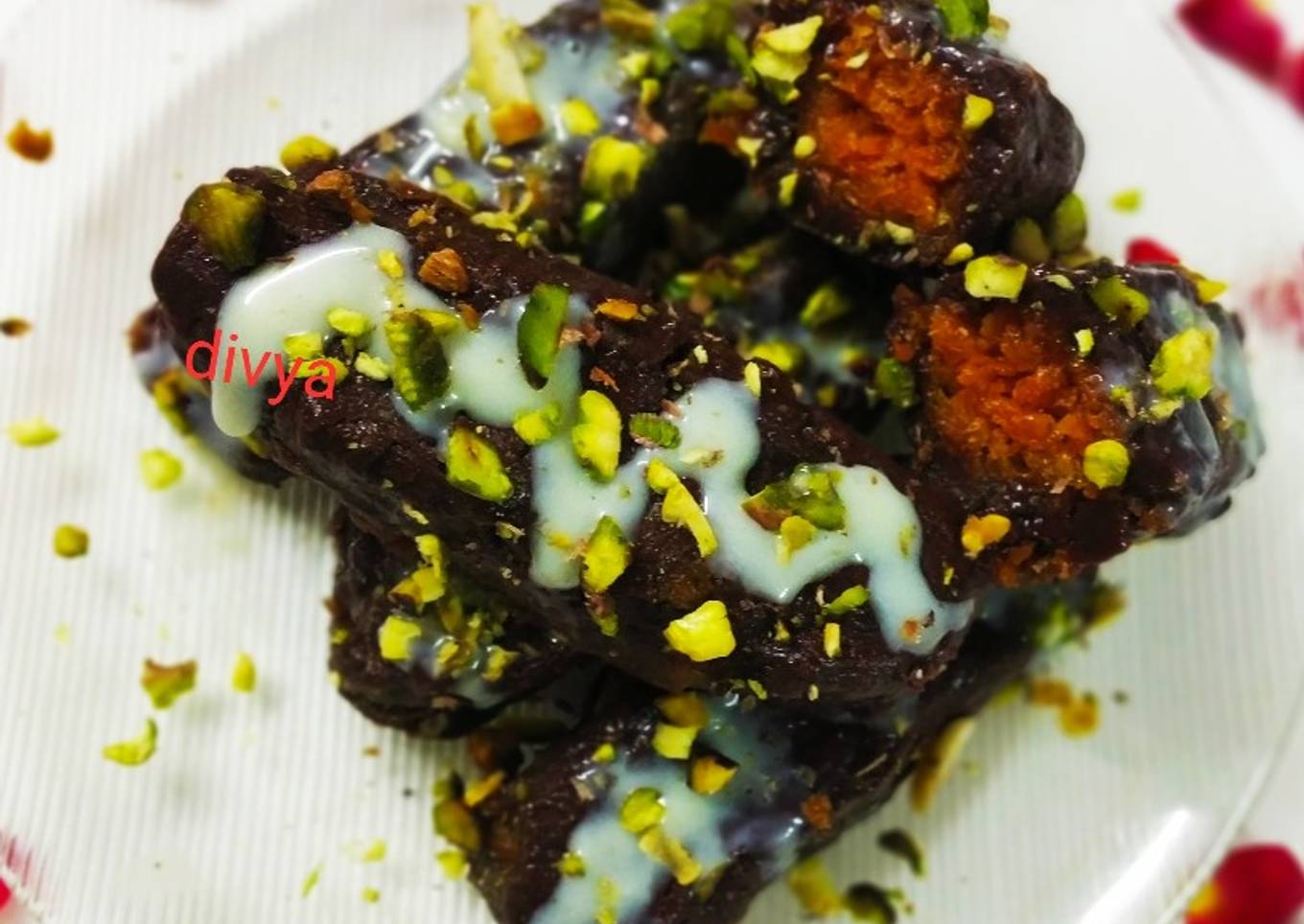 Gajar halwa chaco bars