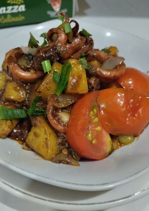 Foto resep Cumi kentang tumis mentega