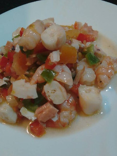 Una foto de Picadillo de patas gigantes de rejos o potón y gambas Cocidas