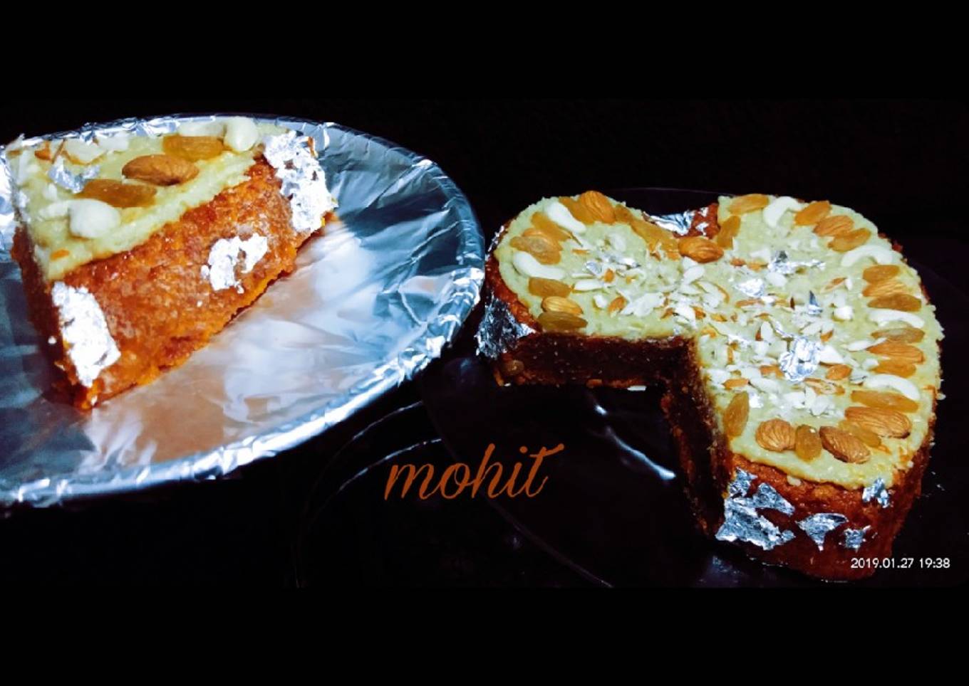 Gajar halwa cake