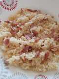 Riso con pancetta croccante