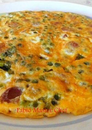 A picture of Frittata with Peas and Ham.