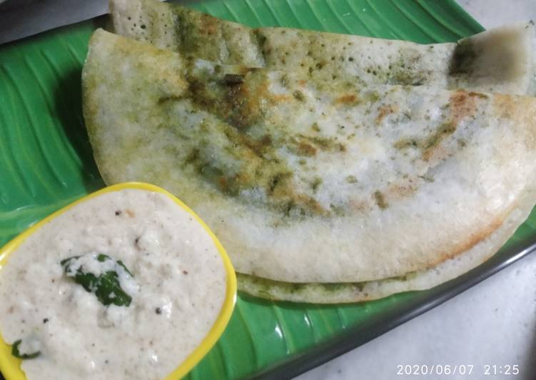 Recipe of Favorite Palak butter dosa