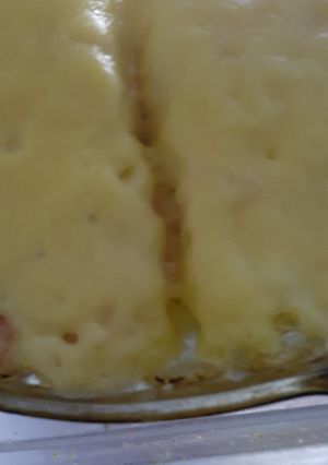 Una foto de Puré con jamón y queso