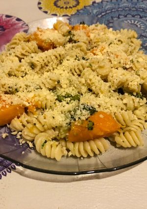 Una foto de Fideos con vegetales